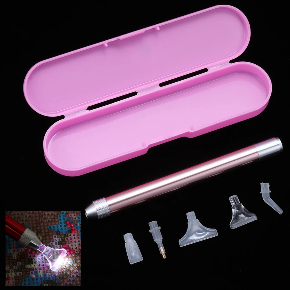 7Pcs/Box 5D Diamond Lighting Point Drill Pen Painting Tool DIY Crystal Crafts Cross Stitch Embroidery Accessories with Tips | Дом и сад
