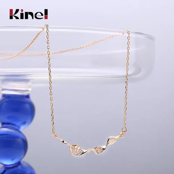 

Kinel Authentic Silver 925 Jewelry French Style CZ Wave Necklace Pendant for Women Christmas Gifts 2021 New