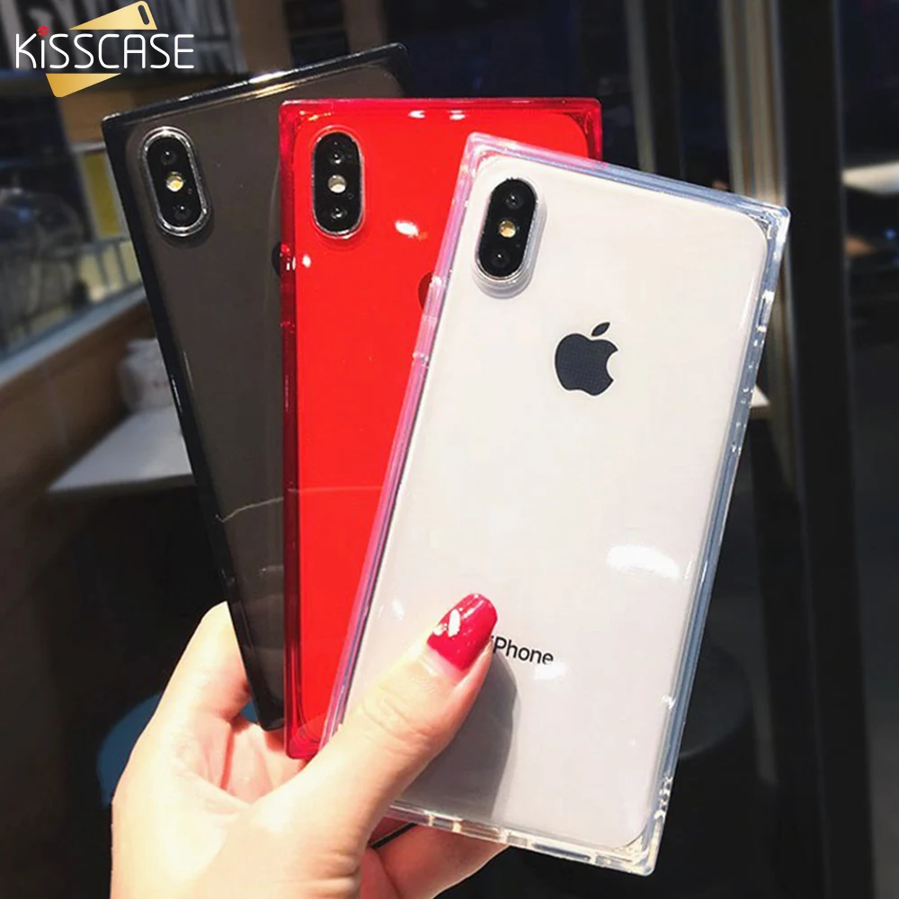 Квадратный Мягкий чехол из ТПУ для iPhone 12 Pro Max Mini 11 SE 2020 XR X XS 6 6S 7 8 Plus прозрачная