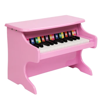 

Piano Toys for Kids Musical Instruments Set for Children 25-key Children's Wooden Piano Vertical Mechanical Sound Quality Pink