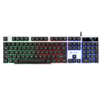 

Wired gaming luminous keyboard mechanical feel rainbow backlit keyboard USB 104 keycap keyboard waterproof computer keyboard