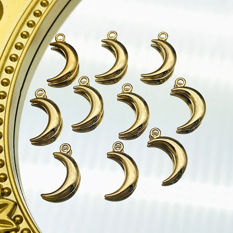 

10Pcs 19*10mm Zinc Alloy Moon Shape Crescent Charms Golden Metal Meniscus Crafts Pendant For DIY Earrings Handmade Accessories