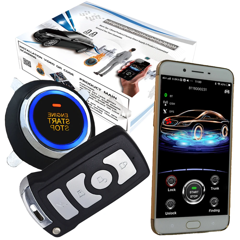 

mobile phone app control start stop gsm gps car alarm system