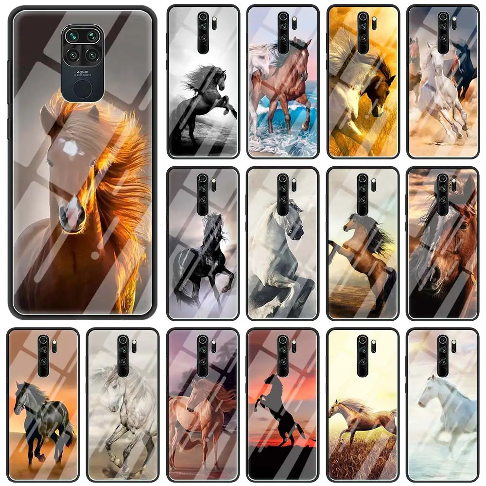 Чехол для телефона Xiaomi Redmi Note 9S 9 10 8 Pro 8T 7 8A 9A 9C K40 стеклянный чехол Poco X3 NFC с рисунком