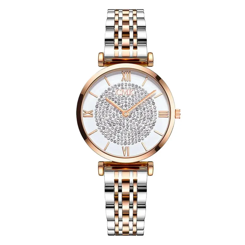 Роскошные женские часы, простые элегантные женские часы zegarek damski, металлические женские наручные часы из нержавеющей стали, relogio feminino saati - Цвет: Золотой