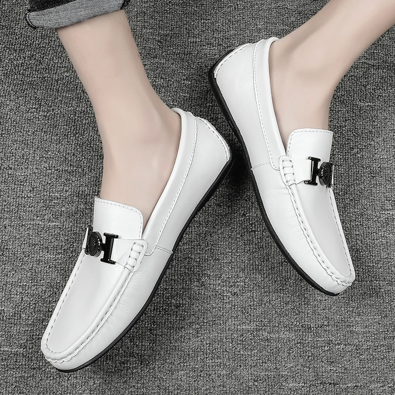 

Summer lazy loafers slip-on genuine leather moccasins men casual shoes Indestructible no shoelaces drive shoes zapatos hombre