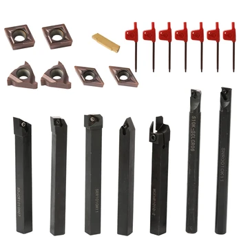 

10Mm Lathe Turning Tool Solid Carbide Inserts Holder Boring Bar With Wrenches For Lathe Turning Tools Lathe Cutter