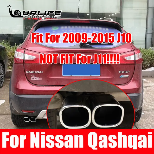 Embout de silencieux déchappement extérieur en acier inoxydable 304, accessoires pour voiture Nissan Qashqai J10 2009 – 2015 