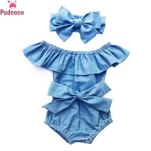 

Toddler Infant Newborn Clothes Set Baby Girl Bowknot Romper Ruffles Sleeveless Jumpsuit Summer Outfits Clothes 0-24M