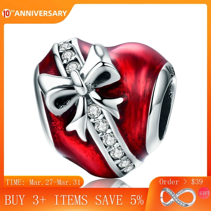 

CodeMonkey Romantic New 925 Sterling Silver Bowknot Heart Clear CZ Beads fit Bracelets & Necklaces Chain DIY Jewelry Making C741
