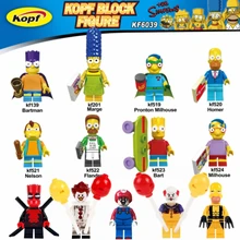 Симпсоны Мультфильм Аниме фигурки Барт Мардж Нельсон Фландерс бартмен игрушка история строительные кубики, детские игрушки подарки для друзей кирпичи