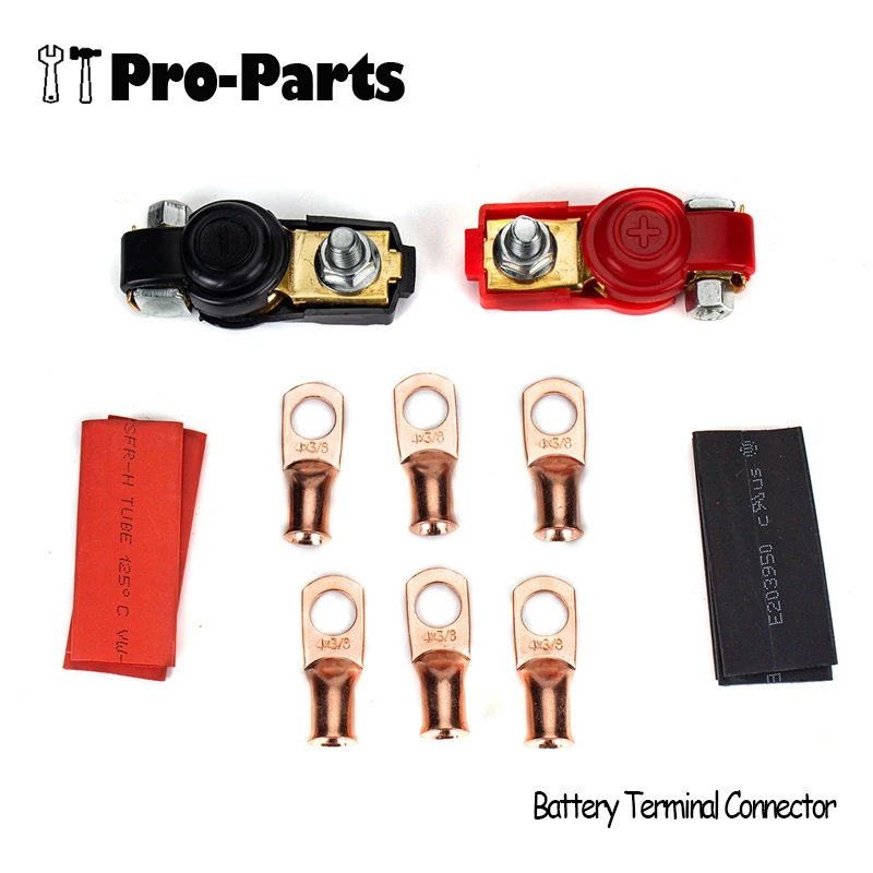 

1 Pair Copper Battery Terminal Connector With Heavy-duty Copper Ring Terminal Sorting Kit Is Very Suitable For Car