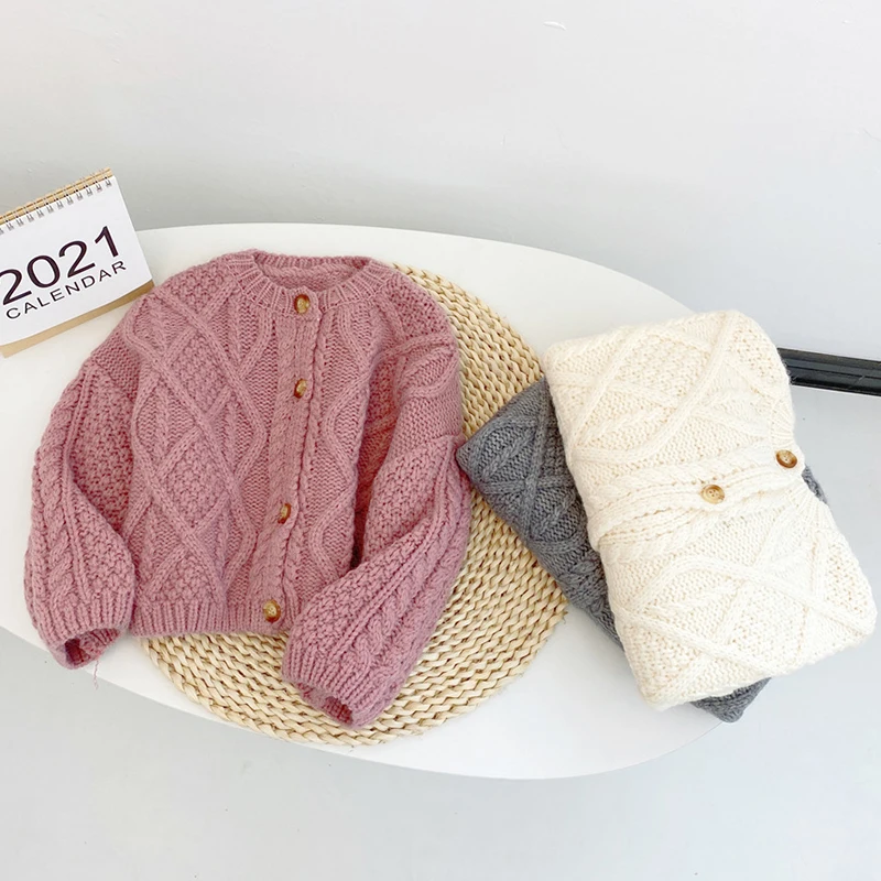 Girls Sweater Clothes Kids Kintted Fall Winter Cardigan Patchwork Baby FashionTops 3-7Ys Outfits Children BIrthday Party | Детская