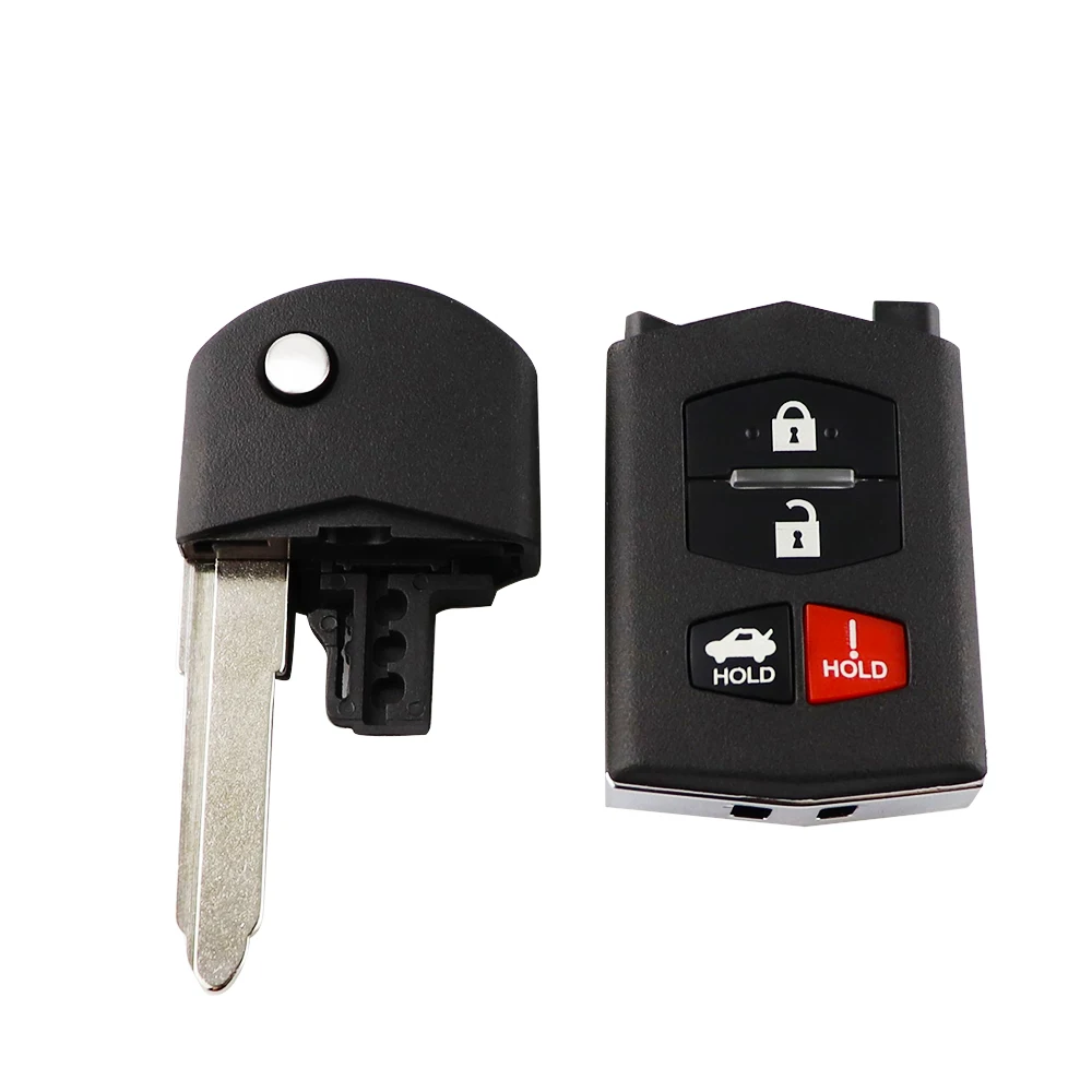 Keyforkess3/4 pulsante Flip pieghevole a distanza chiave dell'automobile Shell custodia di ricambio con lama non tagliata per Mazda 3 5 6 M6 RX8 MX5 CX5 CX7 CX9 - H6ed13802bf314cd1be6af030f9f269074