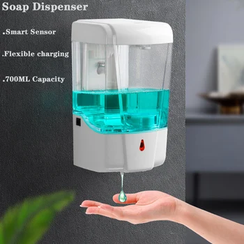 

700ml Automatic Sanitizer Soap Dispenser IR Sensor Touchless Liquid Pump Bathroom Hand Washing Disinfectant Sanitizador Machine