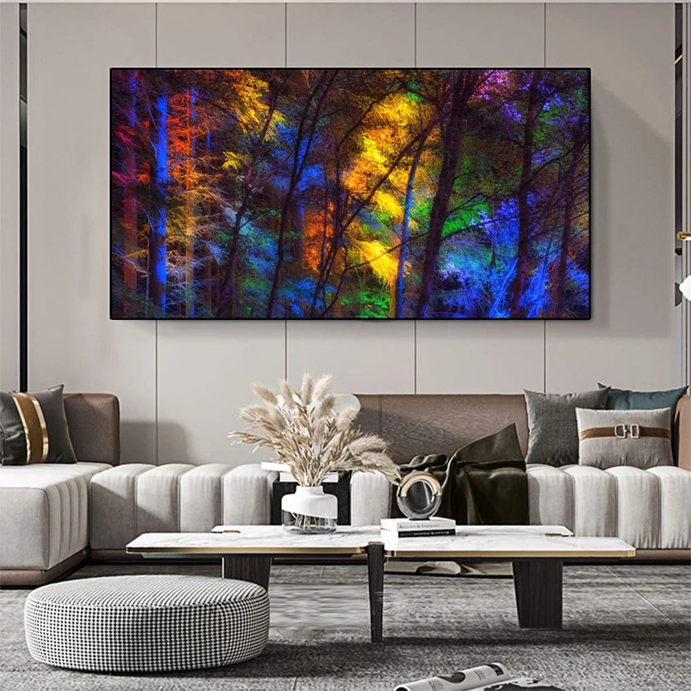 DDHH Wall Art Large Size Colorful Forest Trees Canvas Poster Art Prints Modern For Living Room Home Decorative Picture