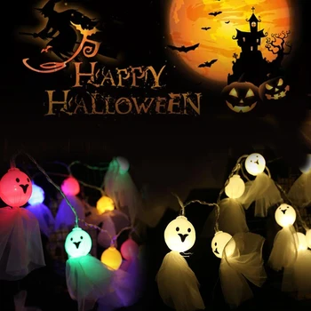 

LED Ghost Doll Shape Light String Fairy Lights Halloween Christmas Decoration