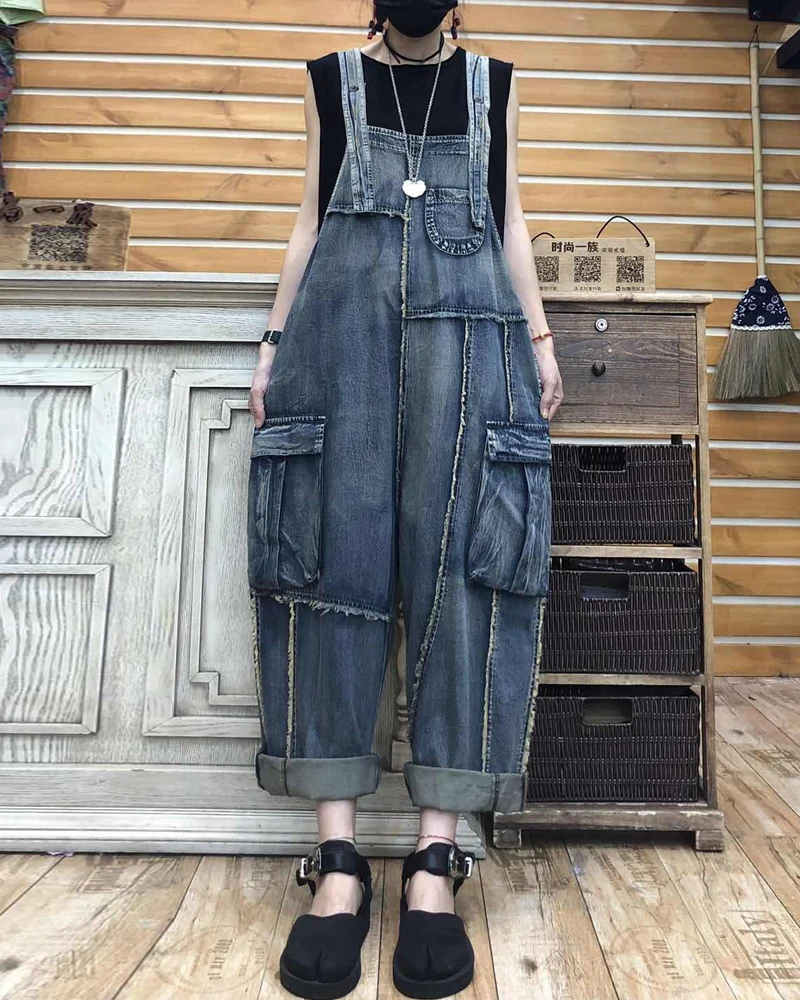 Baggy Denim Overalls Women Oversized 