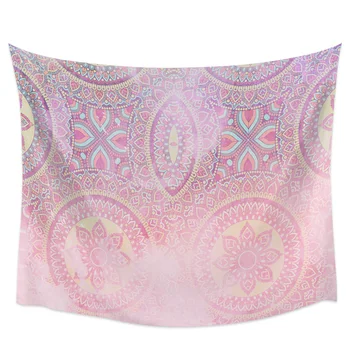 

Mandala Pink Polyester Wall Hanging Wall Decor Wall Decor Tapestries Coverlet Blanket Towel Throw Sheet Personalized Decorative