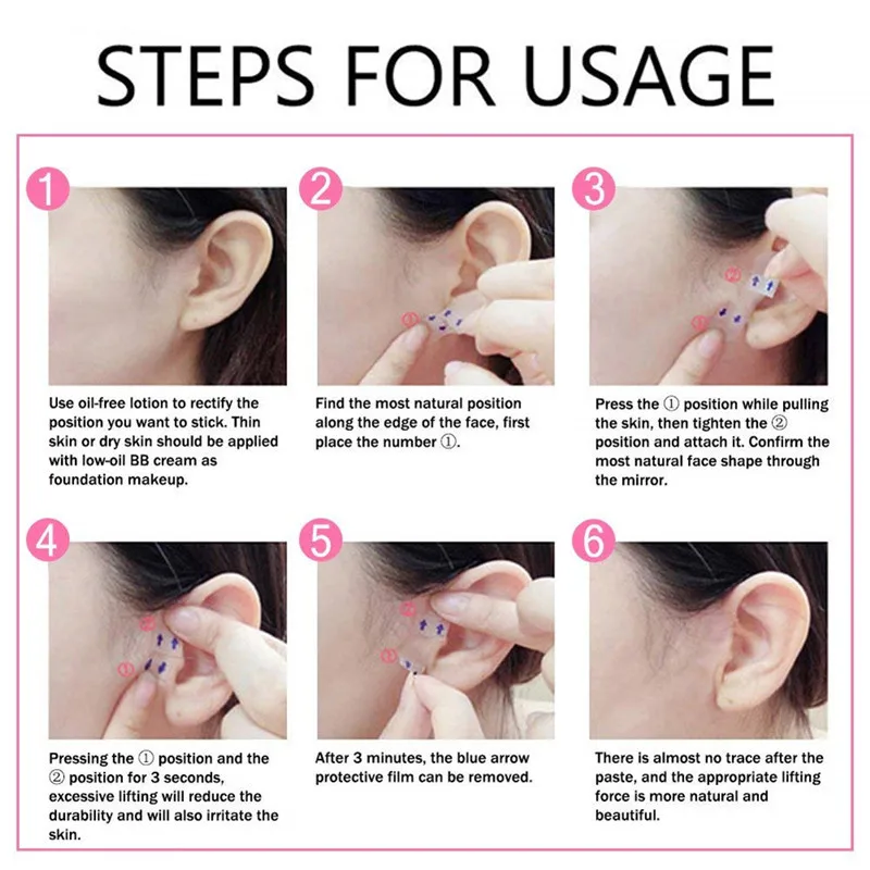 Instant Face Lift Neck Chin Lift Secret Tapes 40pcs Facial Slim Anti Wrinkle Sticker V Face Shaper Artifact Invisible Sticker face lift sticker