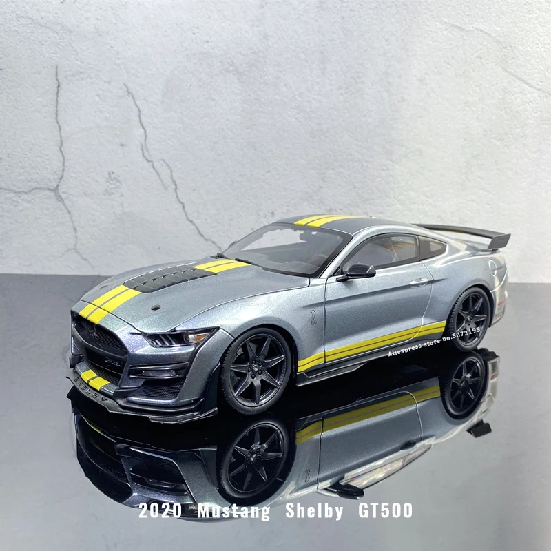 Maisto 1:18 New Silver Ford 2020 Mustang Shelby GT500 Sports  Car simulation alloy car model Collection gifts boys toy