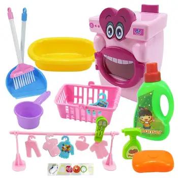 

17Pcs/Set Simulation Cute Automatic Washing Machine Mini Home Appliance Pretend Play Housework Game Kids Toy