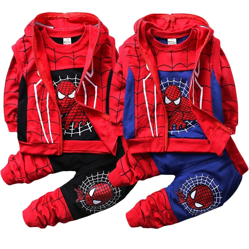 Baby Boys Clothes Sets Kids Cartoon Spiderman Hooded Coat+long Sleeve T  Shirt+pant 3 Pcs Suits Costumes Boys Tracksuits Outfits - Children's Sets -  AliExpress