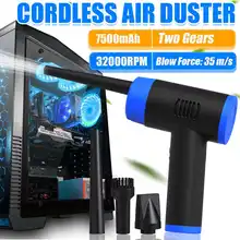  2 Gears 32000RPM Cordless Mini Air Duster Blower For Computer Keyboard PC Laptop Deep Cleaning Tool Rechargeable Cleaner 