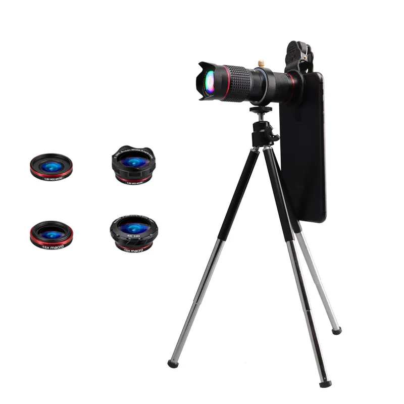 

Cross-Mirror for 15 Times Long Telephoto Telescope Mobile Phone Lens Fisheye Wide-angle Macro Five in One Mobile Phone Set Lens
