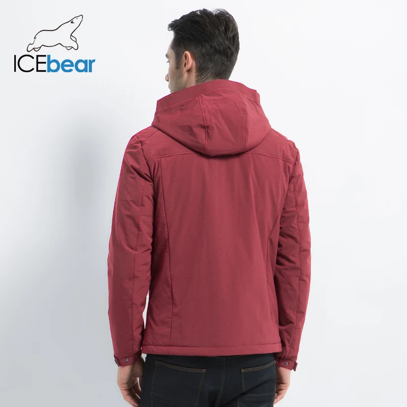 ICEbear, новинка, мужское повседневное пальто, осенняя мужская теплая брендовая модная куртка, пальто с хлопковой подкладкой, ветрозащитное пальто MWC18216D