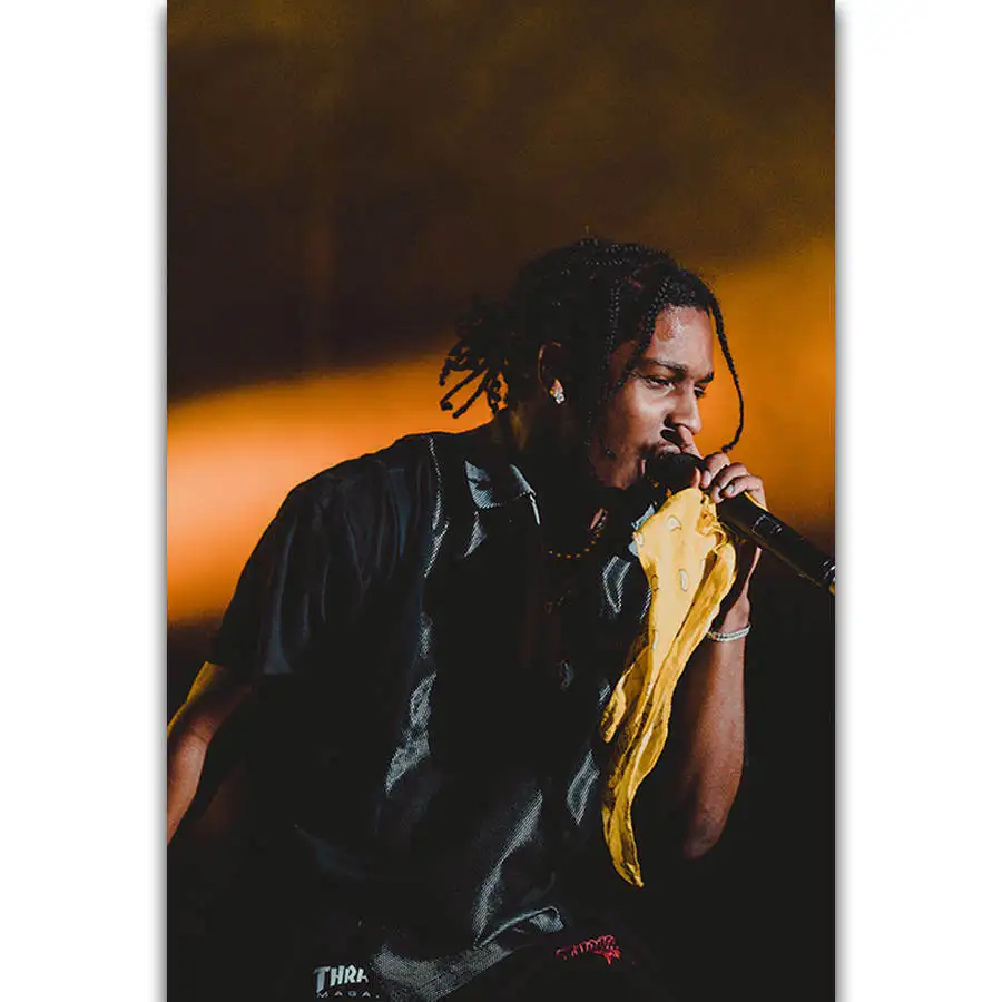 

ASAP Rocky Hip Hop Rap Music Singer Rapper Star Wall Sticker Silk Poster Art Light Canvas Home Decoration