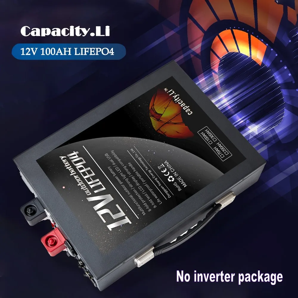 

Capacity.Li 12V Lifepo4 Battery Pack 100ah with Bms Power Station Rechargeable Battery 70ah For RV Outdoor Camping Solar Party