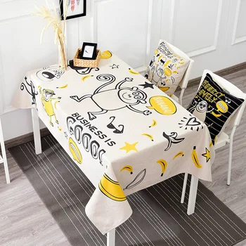 

Cartoon Table Cloth Cotton Linen Blended Rectangular Table Cloth High Quality Digital Printing Tablecloth Anti-scald Cover Cloth