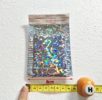 

100PCS Laser Silver Mailing Envelope Bags Waterproof Courier Bags Bubble Mailers Padded bubble Envelopes Bag