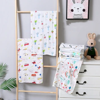 

1Pc muslin 110*120CM Cotton Baby Swaddles Soft Newborn Blankets Bath Gauze Infant Wrap sleepsack Stroller cover Play Mat
