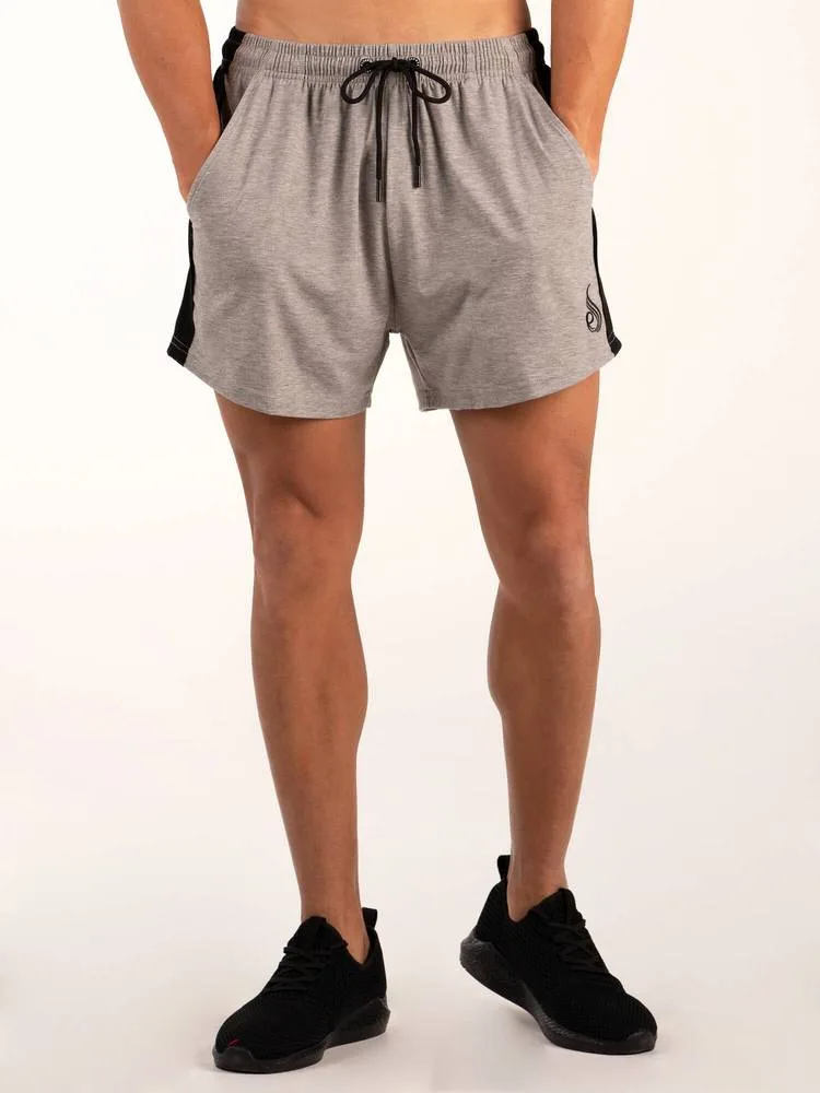 light grey Мужские летние шорты для фитнеса бодибилдинга, быстросохнущие шорты для бега, мужские Модные Повседневные Спортивные штаны высокого качества - Color: light grey