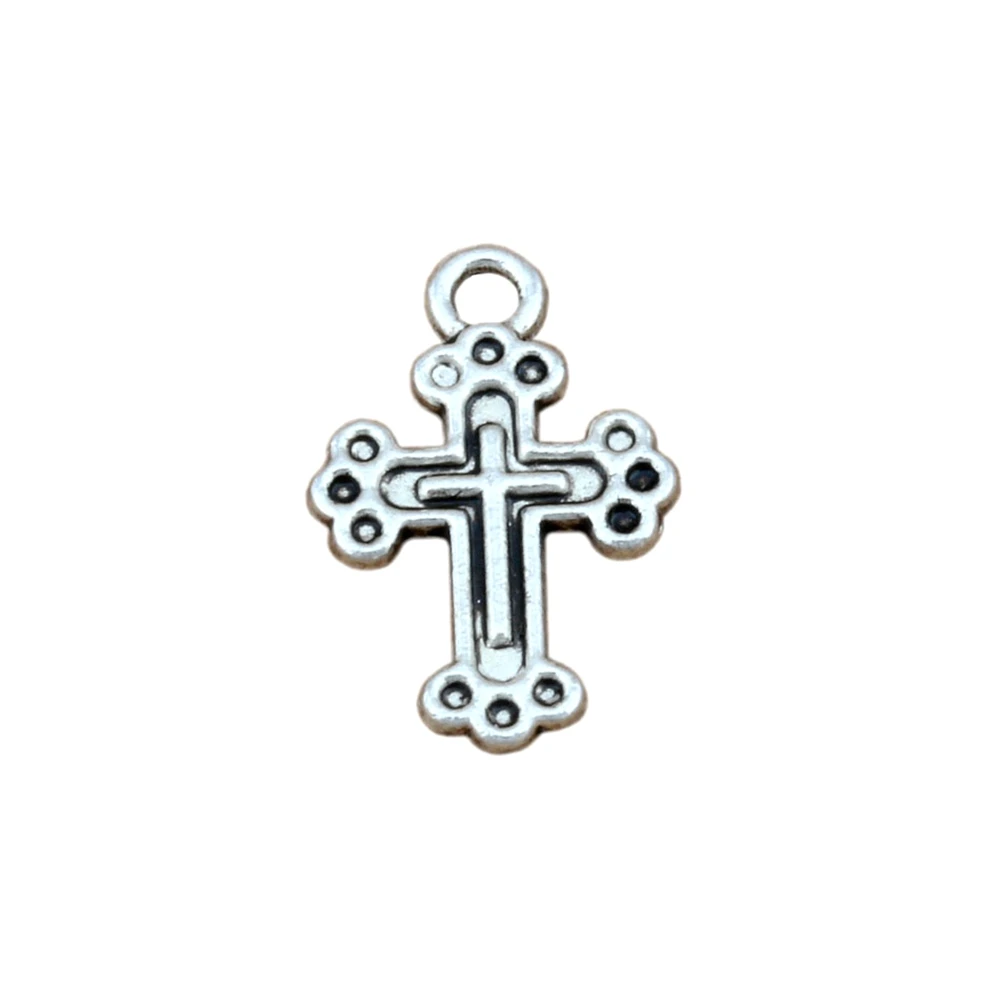 

Charms Cross 150Pcs 12*19mm Zinc Alloy Fashion Jewelry DIY Fit Bracelets Necklace Earrings A-275