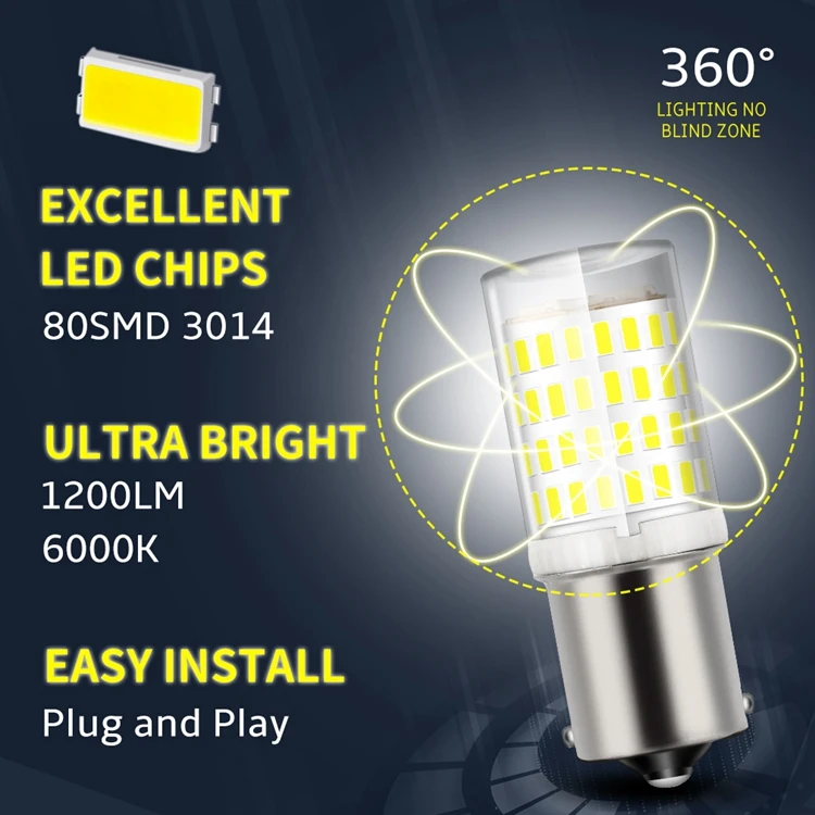 10x3014 80smd S25 1156 BA15S P21W �ֵ� BAY15D PY21W �ڵ��� ���� T20 LED 7440 LED ���� �ڵ��� ���� ��ȣ �극��ũ ����Ʈ �ڵ��� ��ǰ