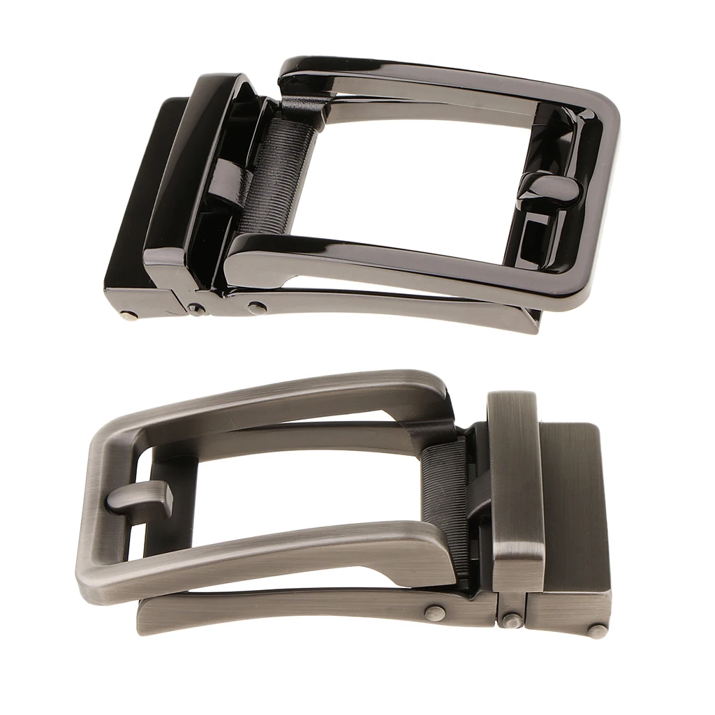 Women Men Casual Retro Alloy Rectangular Ratchet Belt Automatic Slide Buckle Auto Lock Replacement Belt Accessories