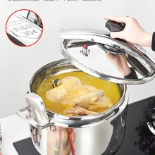 Нержавеющая сталь скороварка большой емкости Взрывозащищенная утолщенная газовая электромагнитная печь общего тушеного горшка суповая кастрюля