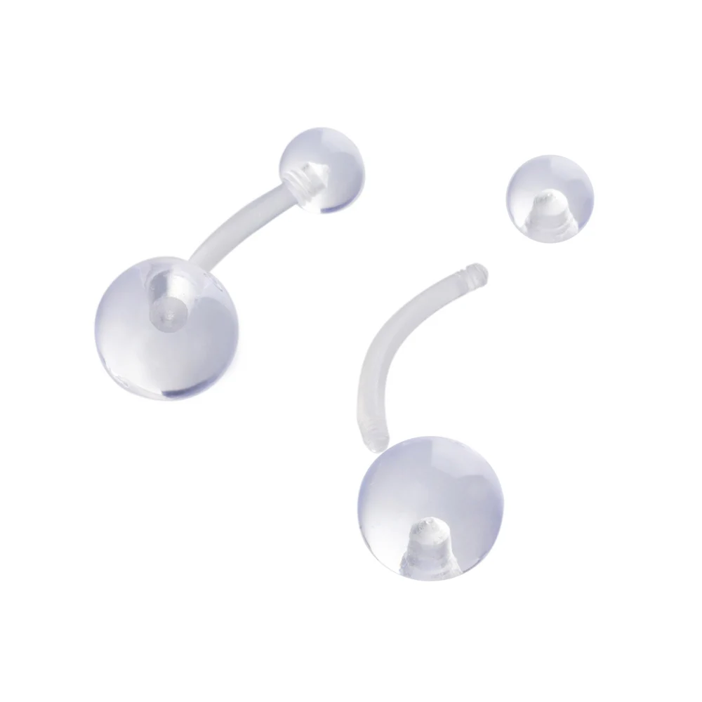 Пирсинг Ombligo хирургическая сталь 2 шт пупка кольцо прозрачный Bioflex мяч пупка серьги спираль ювелирные изделия для тела для женщин мужчин