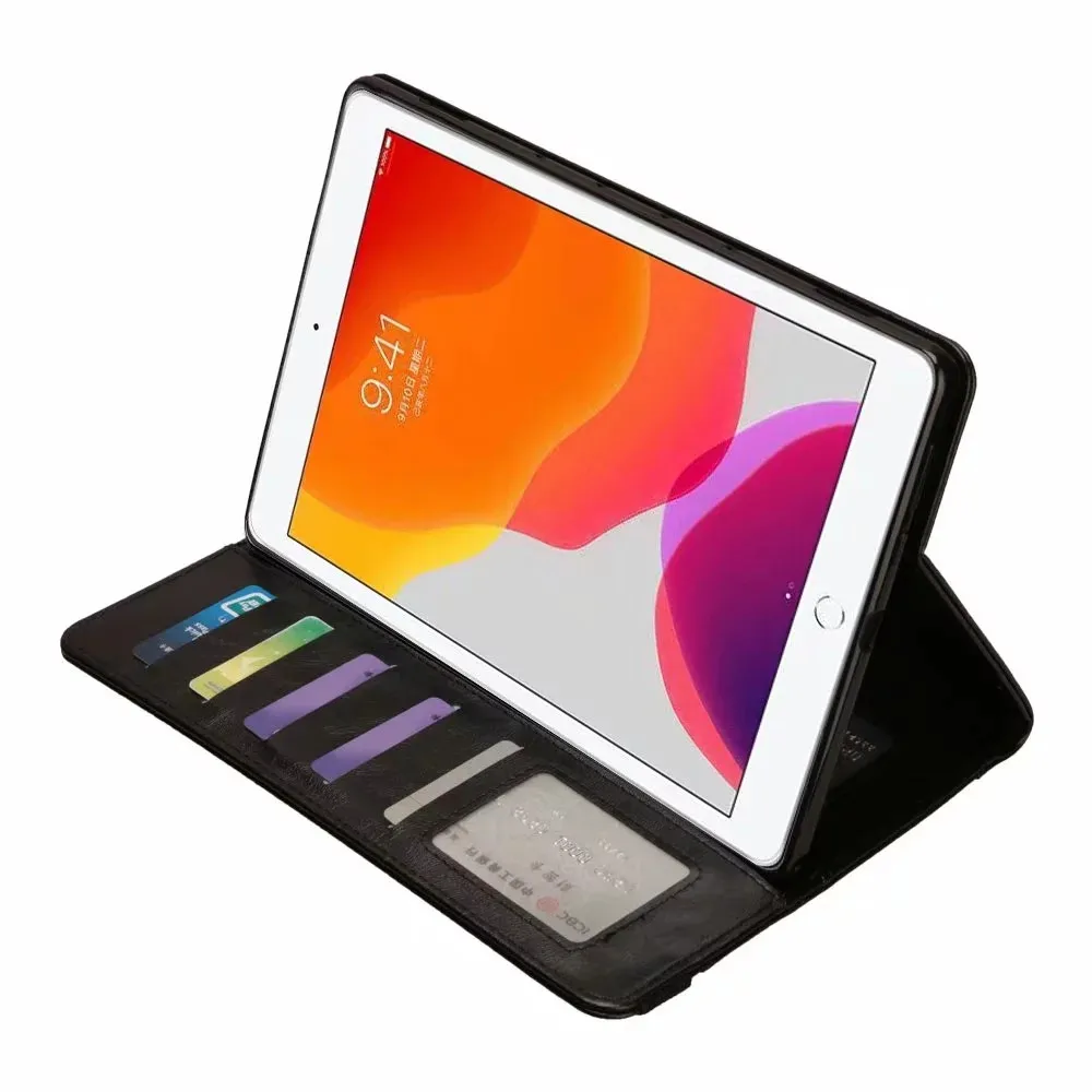 Premium Case For iPad 10.2 Cover for iPad 7 7th Generation A2200 A2198 A2197 Funda Card Slot Stand Shell With Pencil Holder+Film