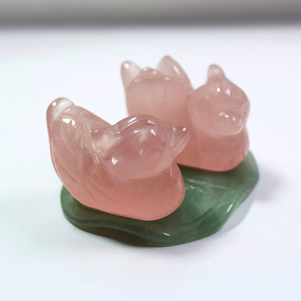 Runyangshi фигурка из розового кварца мандарина натуральный камень резная Фигурка