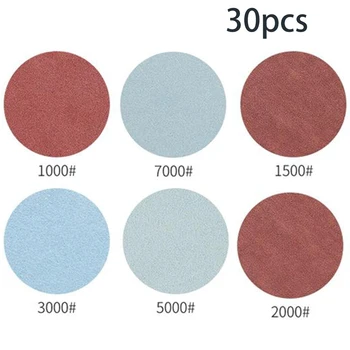 

30pcs 2 50mm Sandpaper Sanding Disc Rotary Hook Loop Sander 1000-7000 Grit Part