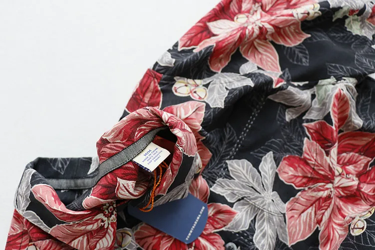 Silk Ethnic Shirts Men Short Sleeve Print Shirt Hawaiian Beach Casual Black Floral Loose Casual Big Size Summer Pocket