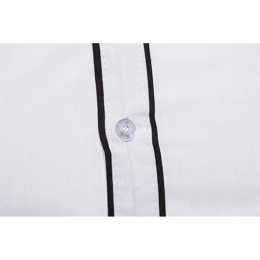 Рубашка мужская camisa masculina уличная мода с длинным рукавом Повседневная полосатая Кнопка Fit Silm Топ мужские рубашки