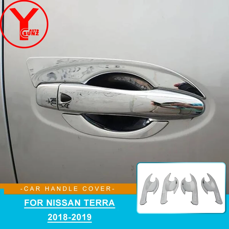 YCSUNZ ABS Chrome Car Door Handle Insert Bowl For Nissan Terra Accessories 2018 Parts Car Styling For Nissan Terra 2018 2019