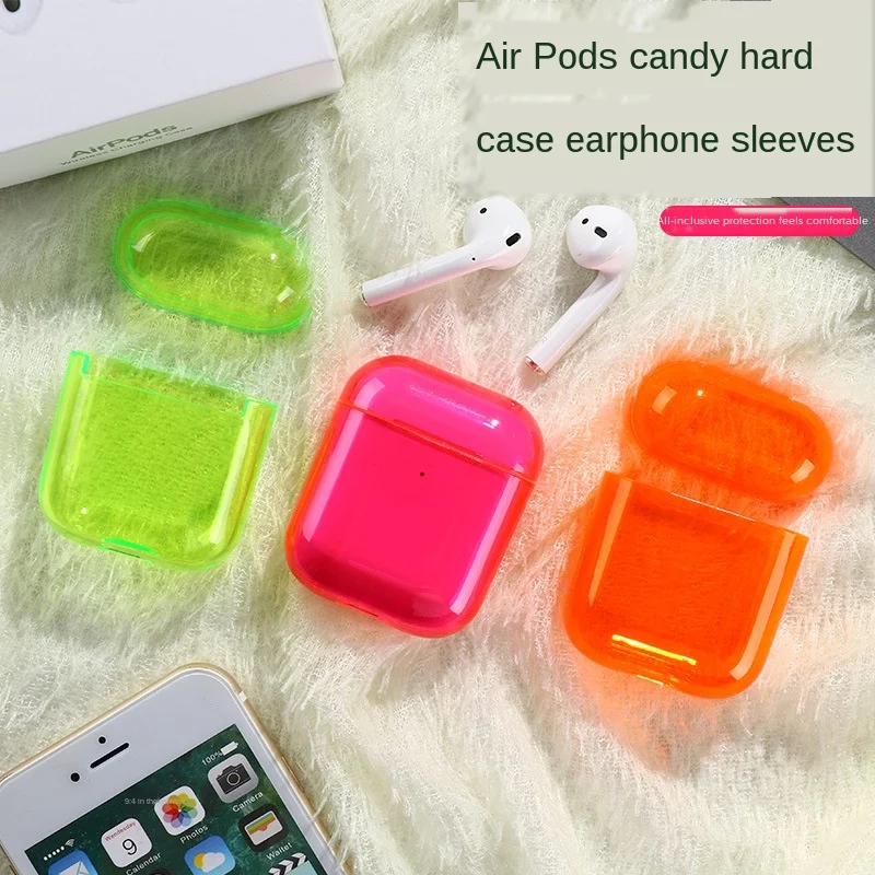 

For Airpodspro 1 2 Earphone Sleeve Fluorescent Earphone Protective Transparent Shell Earphone Case for Airpods Case Cute