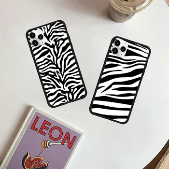 

Soft Zebra Print Clip Art TPU Silicone Case for iPhone 11 11pro X XR XS Max 6 6S 7 8 Plus Fashion Animal Texture Back Cover