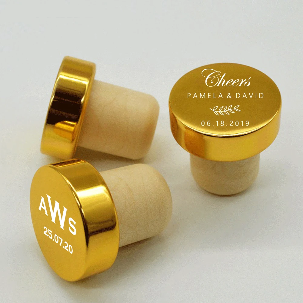 

Personalized Wine Stopper Wedding Favor Custom Engraved Aluminum Top Bottle Stopper Wedding Reception Favor Wedding Guest Gift